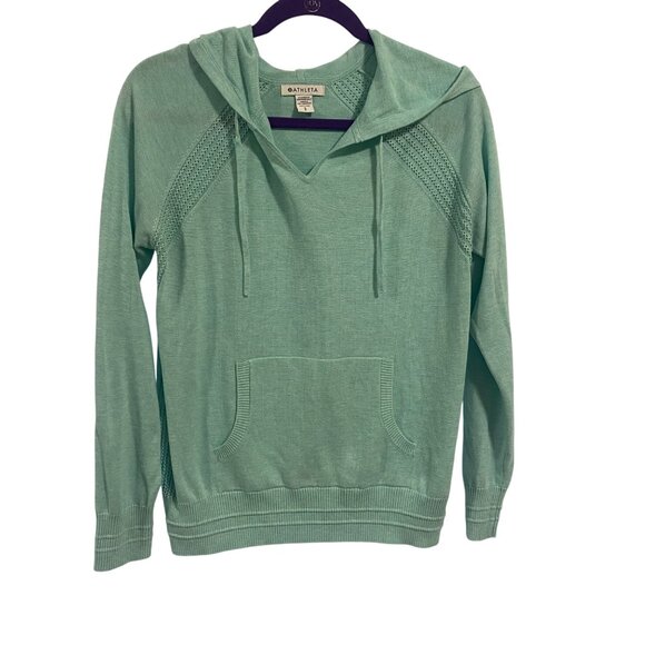 Athleta Evergreen Hoodie Sweater‎ in Paradiso Blue Size S - Picture 1 of 8